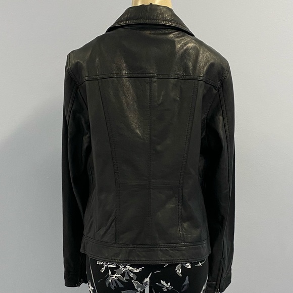 NWOT Black Rivet Wilsons Genuine Leather Moto Jacket In Black Size XL. - Picture 8 of 11